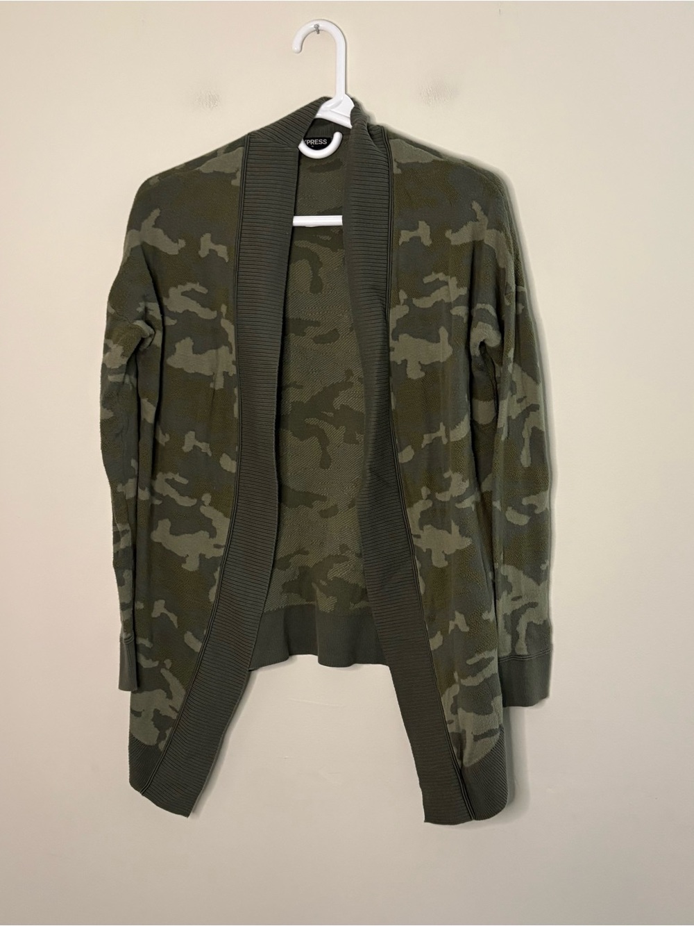 Express XS Sweater Army Green Camoflauge Grunge Hunting Gorpcore Fall Office